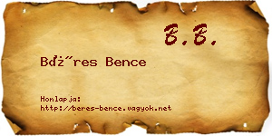 Béres Bence névjegykártya